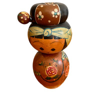 Antique Hand-Painted Japanese Kokeshi Doll Authentic, Traditional Japanese Art Collectible (Sold Separately)