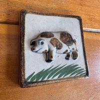 Tonala Ceramic Tile Folklore Pig Wall Art