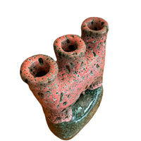 Moroccan Terracotta Clay Vase with Green and Pink Drip Glaze