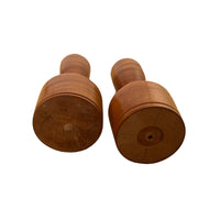 Vintage Lathed Wood Myrtle Wood Candlesticks Set of 2