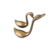 Set of 2 Brass Swans