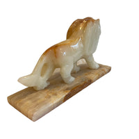 Onyx Stone Lion Sculpture Statue from Mexico