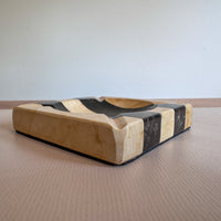 Stone Black and White Stripe Ashtray