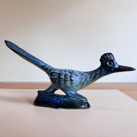 Howard Pierce Blue Ceramic Roadrunner Sculpture