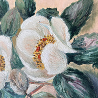 Unframed European Floral Magnolia Painting