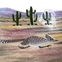 Enameled copper Cactus and Road Runner Alexander Designer Dish
