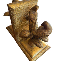 Set of 2 Gold Palm and Bird Resin Bookends White Lotus