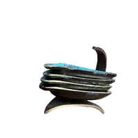 Midcentury Triangular Enameled Metal Ashtray Set of 4