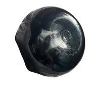 Hand Blown Wavy Glass Bowl Black Italian