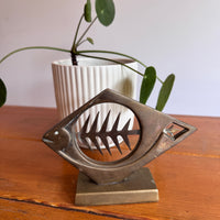 Dolbi Metal Fish Bone Metal Sculpture 1980 Figure Statue Vintage