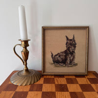Scottish Terrier Needlepoint Statue Brass Candlestick Butter Dish (Sold Separately)