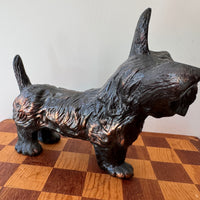 Scottish Terrier Needlepoint Statue Brass Candlestick Butter Dish (Sold Separately)