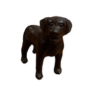 Solid Metal Dog Statue Vintage