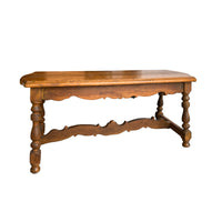 Primitive carved Wood Bench Stool