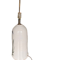 Ceramic Lamp Base with Leaf and Flower Design