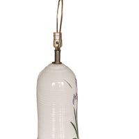 Ceramic Lamp Base with Leaf and Flower Design