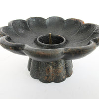 Japanese Cast Iron Cherry Blossom Flower Candle Holder