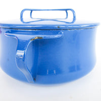 Midcentury Blue Small Dansk French Cook Pot with Lid