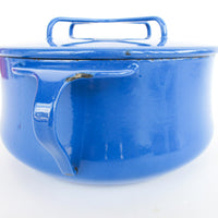 Midcentury Blue Small Dansk French Cook Pot with Lid