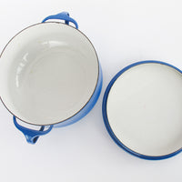 Midcentury Blue Small Dansk French Cook Pot with Lid