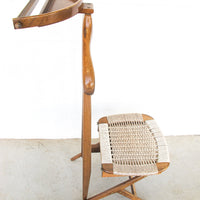 Hans Wegner Style Mid-Centry Valet Chair with Woven Storage Bench Seat