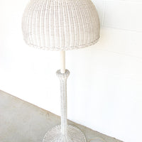 Art Deco style White Wicker Floor Lamp