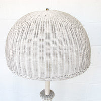 Art Deco style White Wicker Floor Lamp