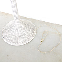 Art Deco style White Wicker Floor Lamp
