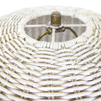 Art Deco style White Wicker Floor Lamp