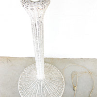 Art Deco style White Wicker Floor Lamp