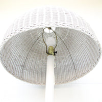 Art Deco style White Wicker Floor Lamp