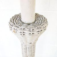 Art Deco style White Wicker Floor Lamp