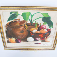 Moody Colorful Still Life Painting Framed and Signed A. Fall