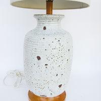 Ceramic Lamp Base with White Lava Glaze Finish