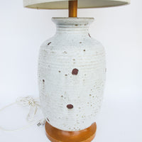 Ceramic Lamp Base with White Lava Glaze Finish