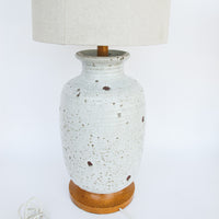 Ceramic Lamp Base with White Lava Glaze Finish