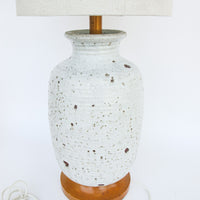 Ceramic Lamp Base with White Lava Glaze Finish