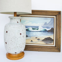 Ceramic Lamp Base with White Lava Glaze Finish
