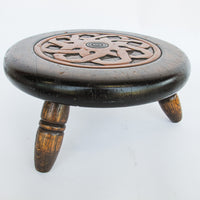 Primitive Hand Carved Gaelic Nordic Wood Stool