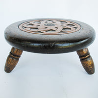 Primitive Hand Carved Gaelic Nordic Wood Stool