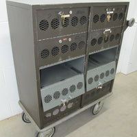 Rolling Industrial Locker Cabinet with 10 Lockers