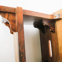 Solid Wood Hand Made Stool with Handle and Bottom Shelf