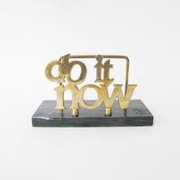 Do it Now Marble and Brass Arch Letter Holder