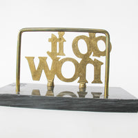 Do it Now Marble and Brass Arch Letter Holder