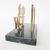 Do it Now Marble and Brass Arch Letter Holder