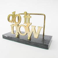 Do it Now Marble and Brass Arch Letter Holder