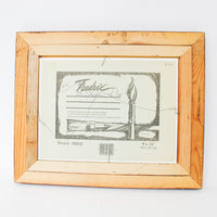 Small Vintage Mountain Landscape Painting with Original Wood Frame 1988 by Artist Sue