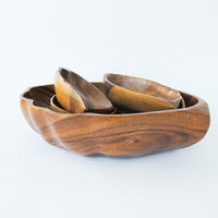 Monkeypod Wood Salad Bowl Set