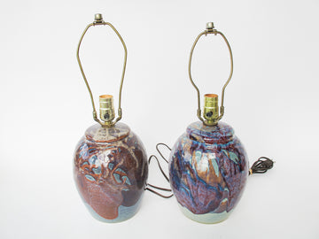 Funihiro Ceramic Lamp Bases with Bright Color Drip Glaze Finish (Sold Separately)