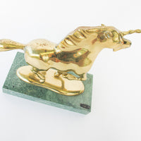 Brass Bijan Unicorn on Marble Base